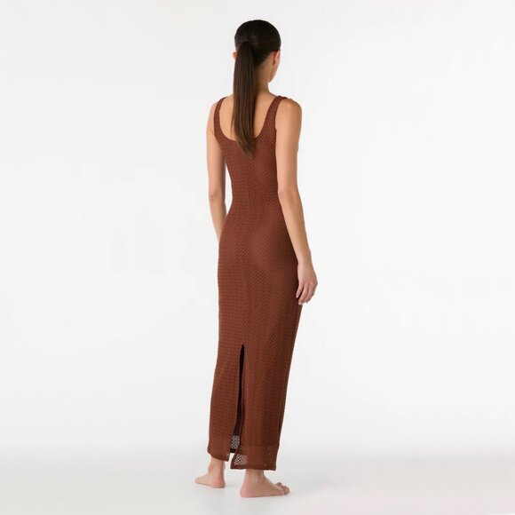 Palmacea | Fara Textured Nilo Brown Maxi Dress | NWT - Picture 9 of 15